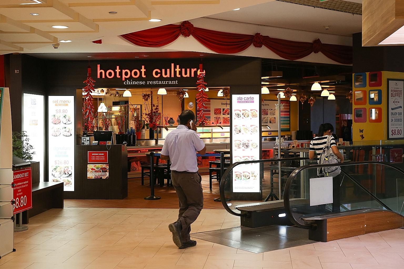 The Hotpot Culture outlet in Marina Square has reopened, and eateries there have put the rat incident behind them.