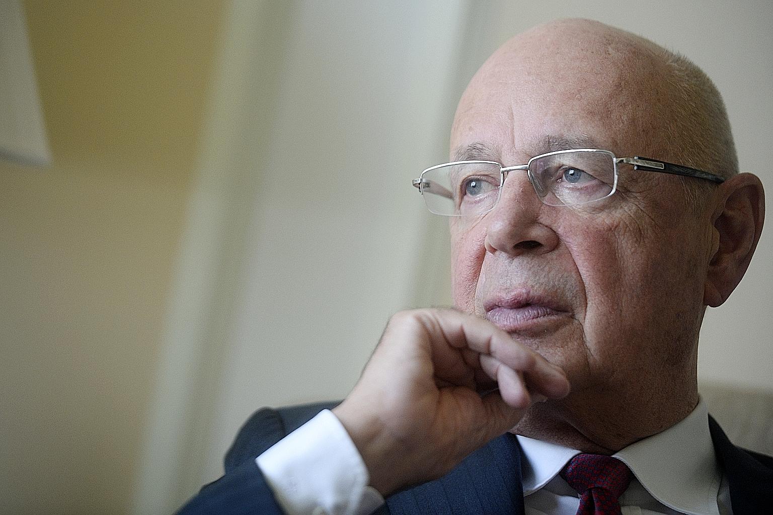 Prof Schwab says that by bringing business, civil society and governments together, "you have a different form of dialogue".