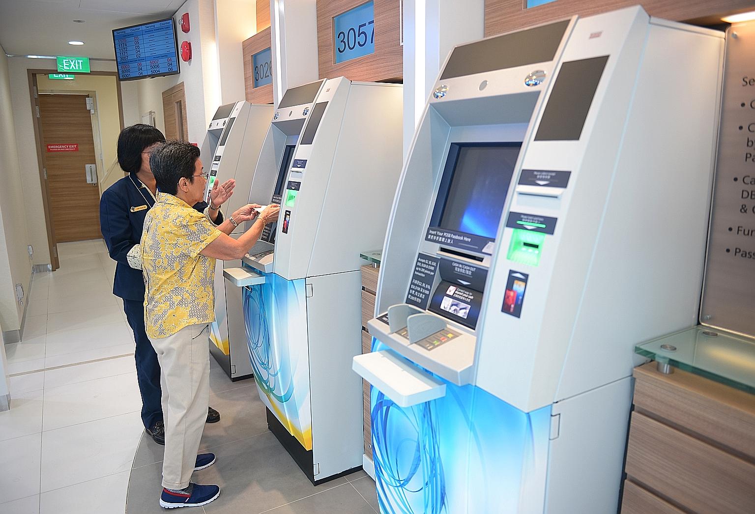 DBS Branch Machines (BM) look like ATMs but allow up to $200,000 to be withdrawn at one go, with no daily withdrawal limit. This is unlike ATMs, which have a daily withdrawal limit of $3,000.