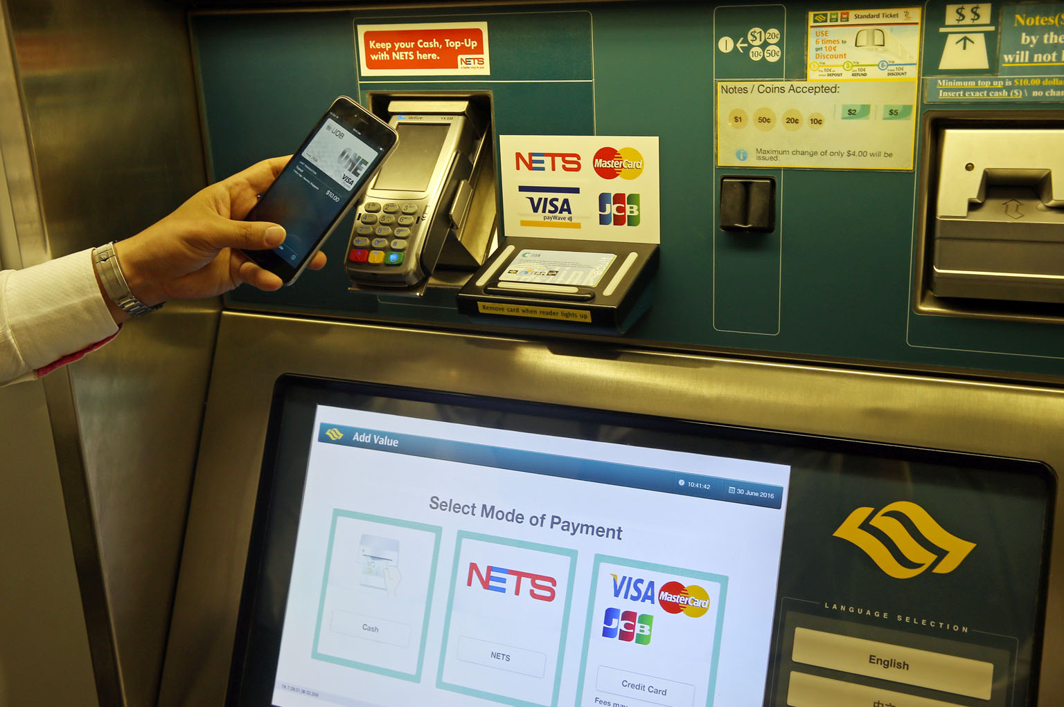 From today, a new TransitLink scheme will allow UOB card members to do cashless top-ups on their Cepas cards at ticket machines in MRT stations across the island. Next year, the move will be extended to credit and debit card holders of all other local and
