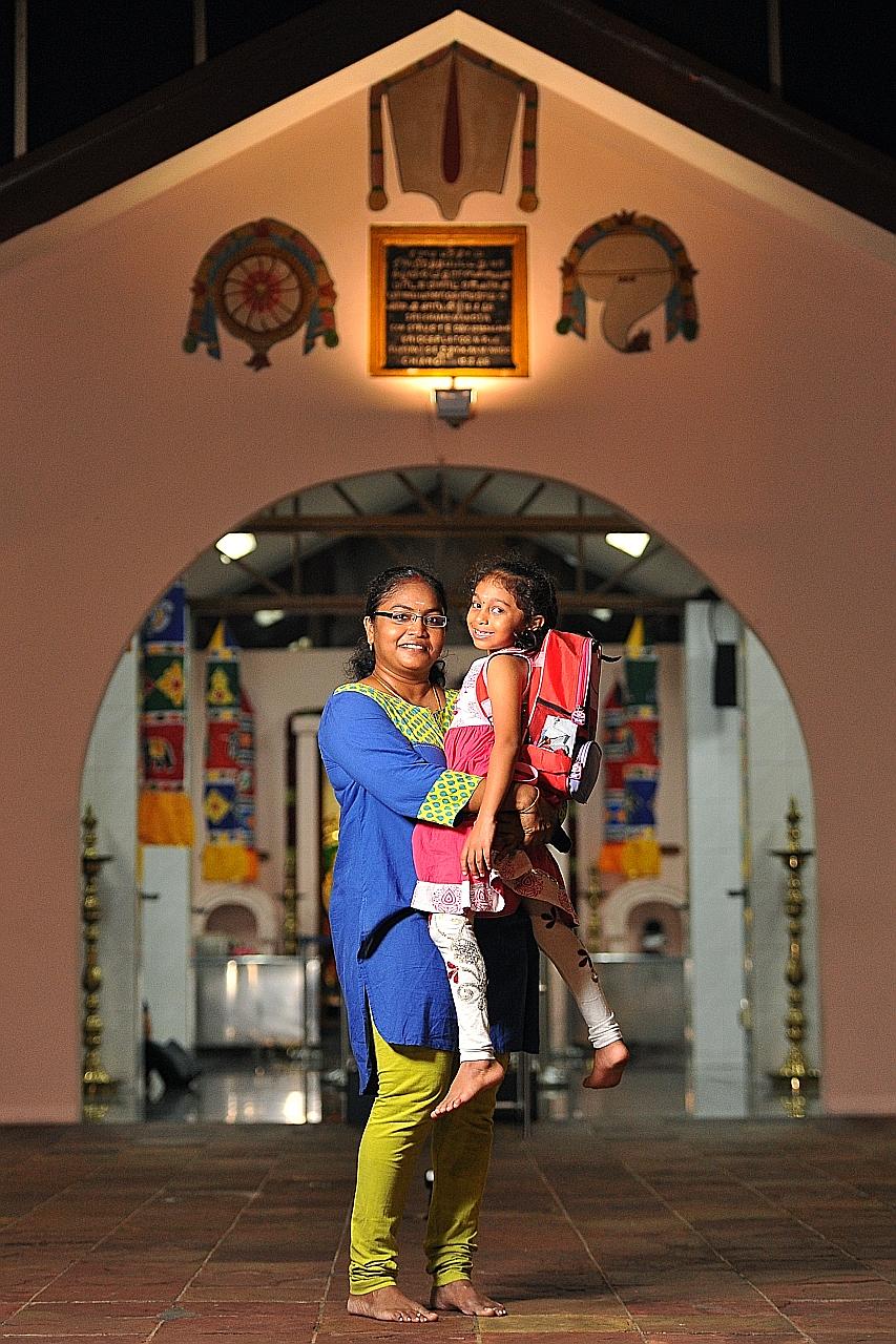 Housewife Narayana Vanisri says she hopes to find a secondary school that will help her daughter Thaswika, who is in Primary 1 this year, pursue her interest in dance and art.