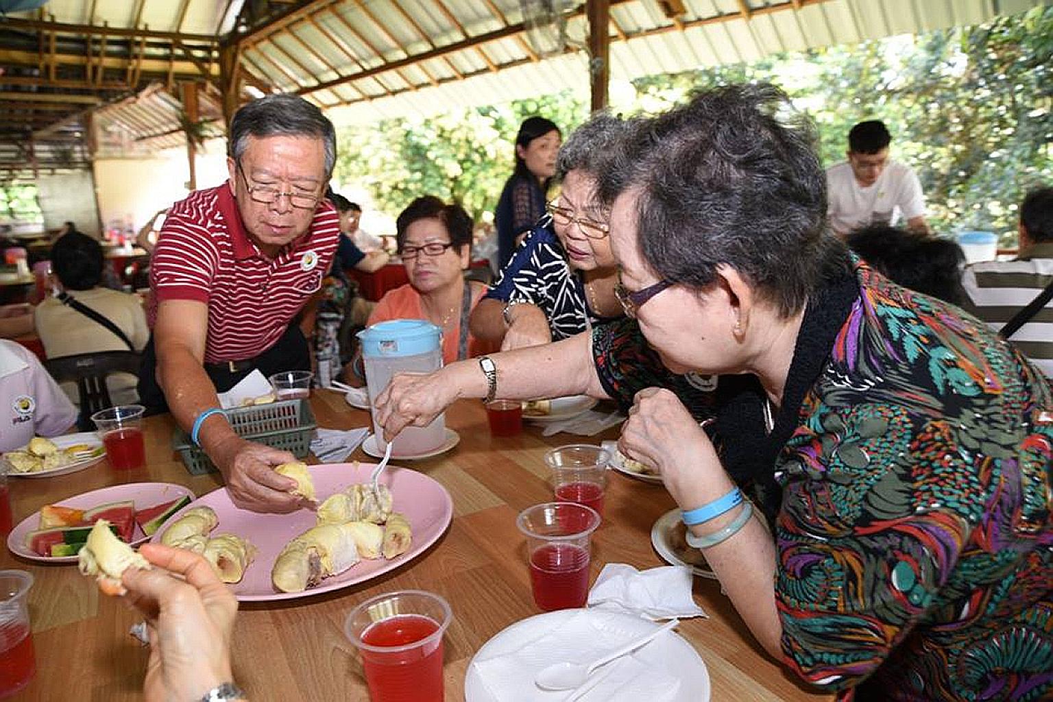 For less than $100 per person, durian fans can go on a day trip to a durian plantation, feast on durians there, and enjoy a stop at a shopping mall on the way back.