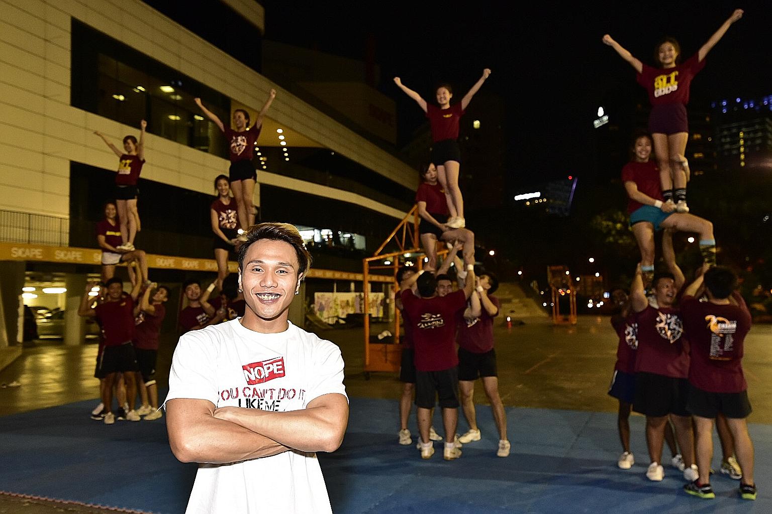 Mr Fairul, head coach of the Legacy All Stars, first learnt about cheerleading from library books.