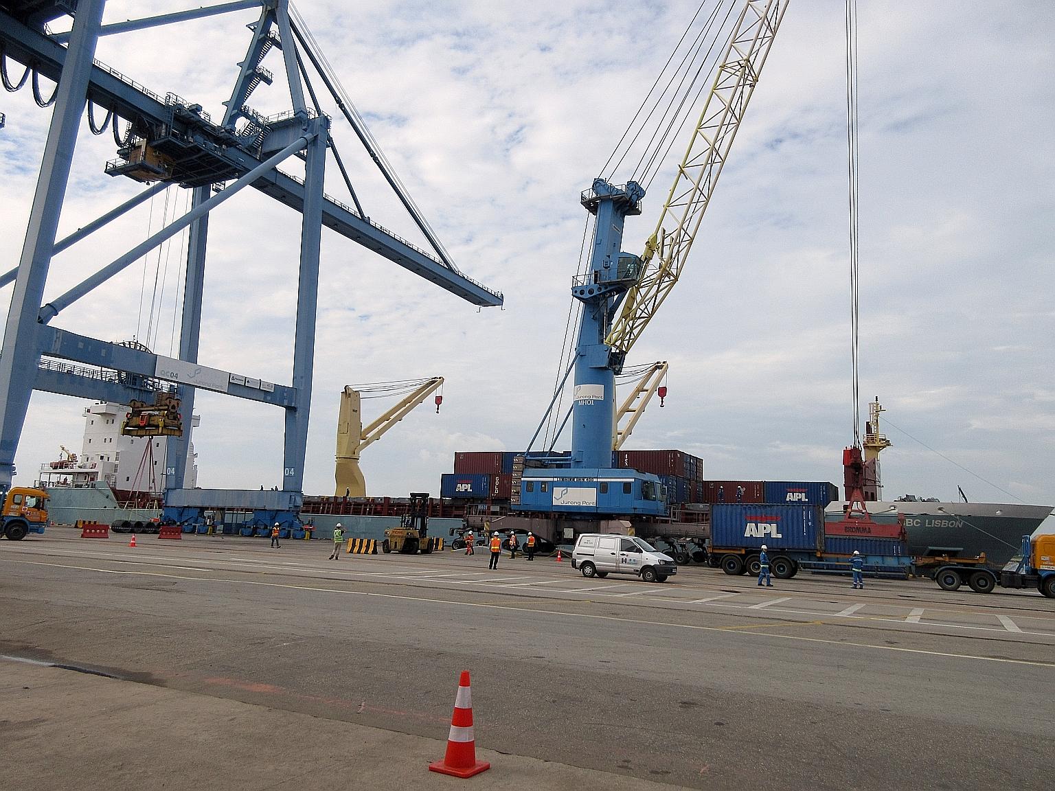 At a ceremony marking the official opening of Jurong Port's Combi Terminal (above) yesterday, Minister of State Koh Poh Koon noted that the facility will provide seamless services for multi-purpose vessels.