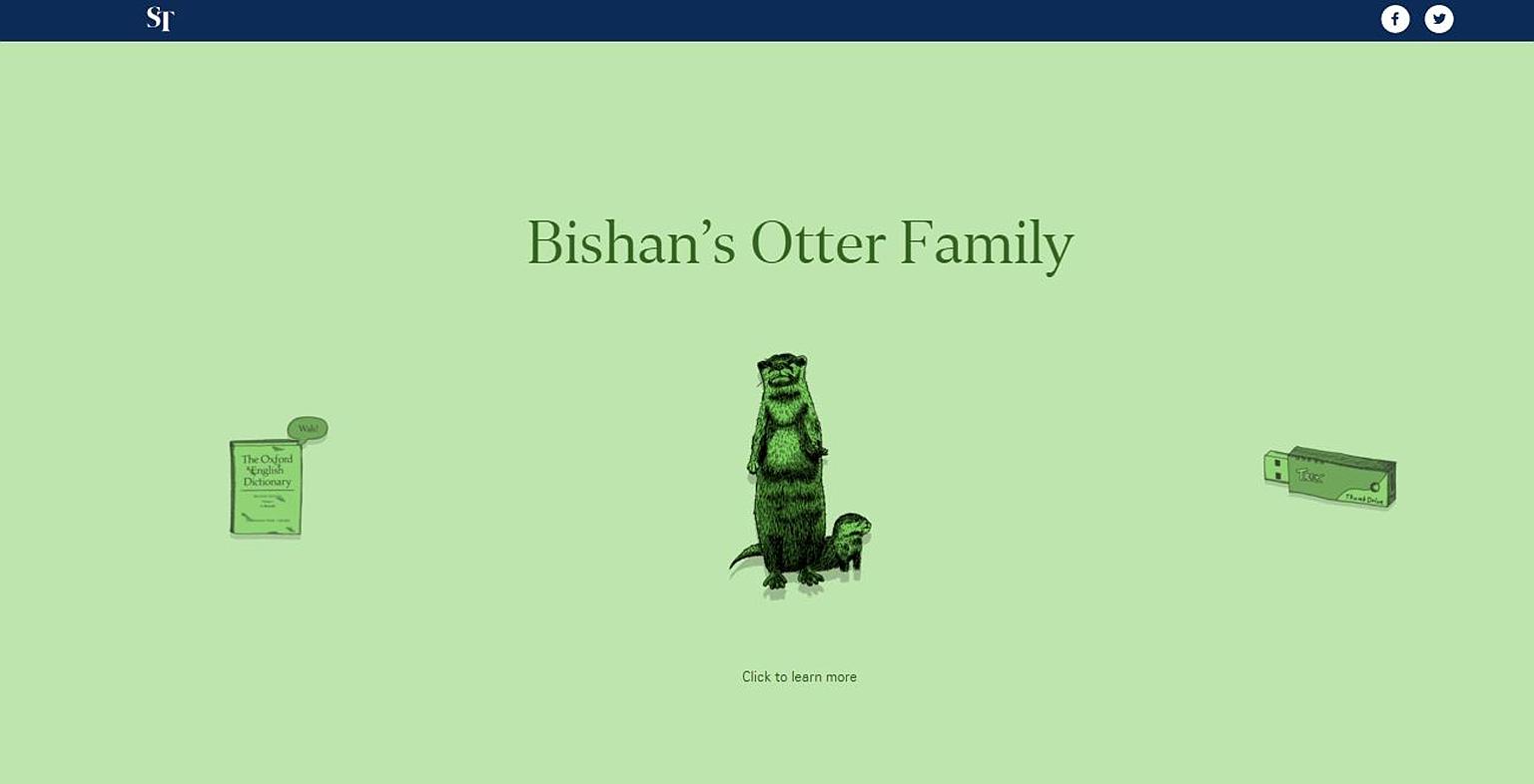 While votes for the otters and Singlish were whiskers apart at first, the otters eventually nosed ahead with a thumping 40 per cent of the vote.