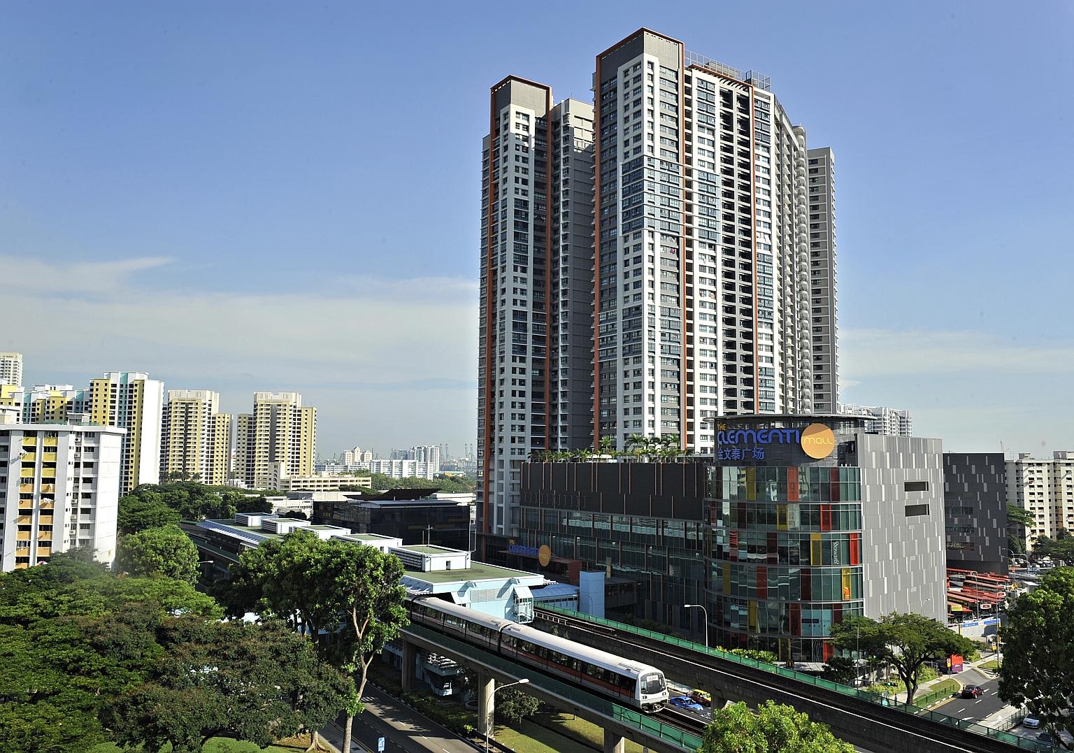 Resale prices for HDB flats rarely reach $1 million. The record- setting flat in Clementi Avenue 3 belongs to a unique development: Clementi Towers (left), the first HDB project to be integrated with both a shopping mall and a bus interchange.