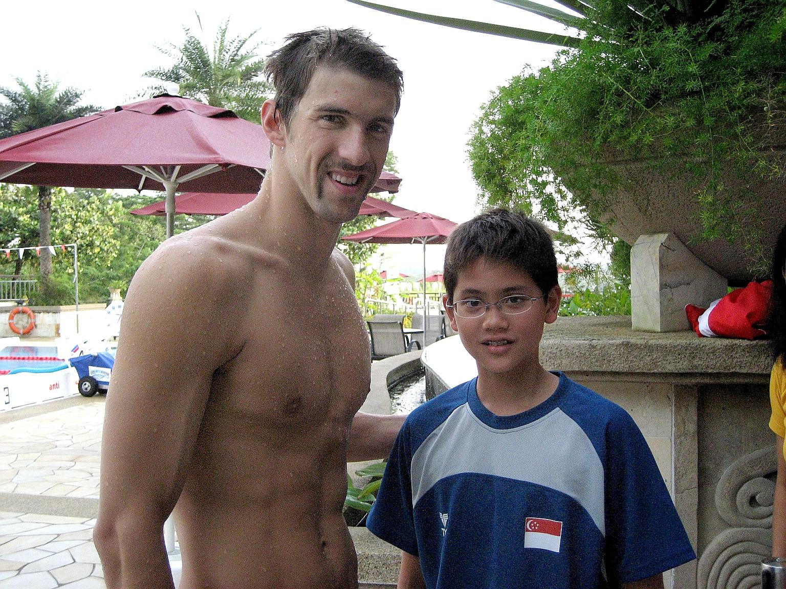 This photo of a young Joseph Schooling meeting his hero Michael Phelps in Singapore in 2008 has gone viral. Many have been raving about the Singaporean's performance and his friendship with Phelps since his triumph over his idol.