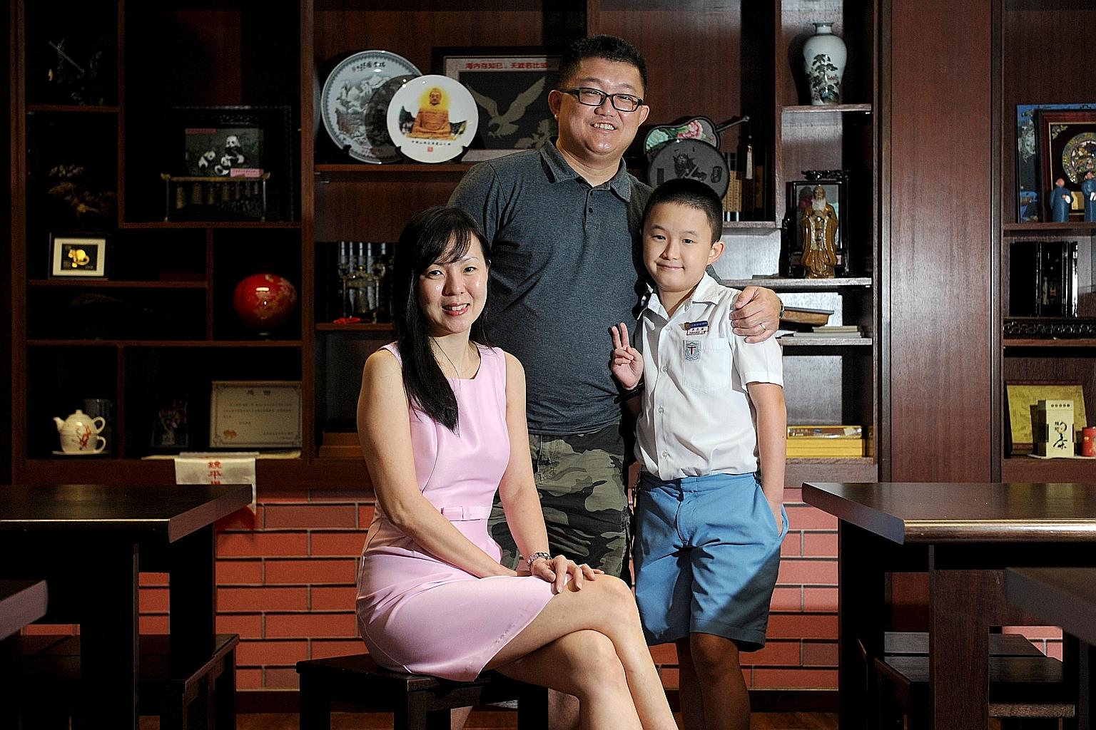 Primary 6 pupil Emmanuel Soh, who has Asperger's Syndrome, struggled with English until he joined an English foundation class led by Mrs Wang-Lim Ai Lian (left). Her constant care and guidance helped him develop an interest in the subject. With them 