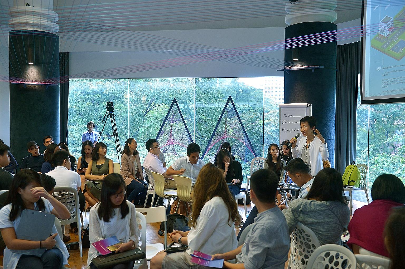 About 70 young people attended the session to discuss the key points of PM Lee's National Day Rally speech with Minister for Culture, Community and Youth Grace Fu.