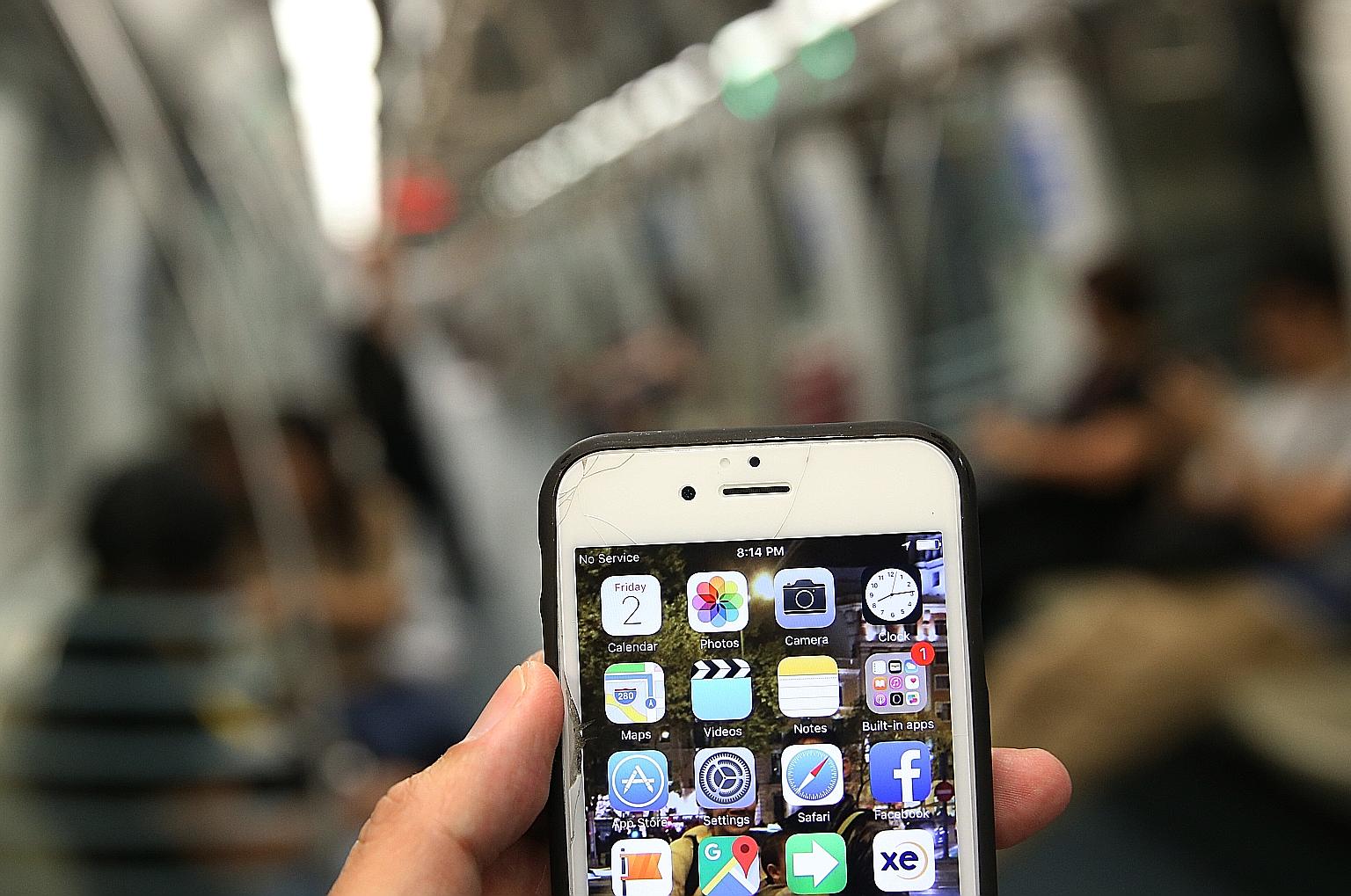 Commuters were unable to make or receive phone calls, send or receive text messages, or access the Internet during the signal blackout.
