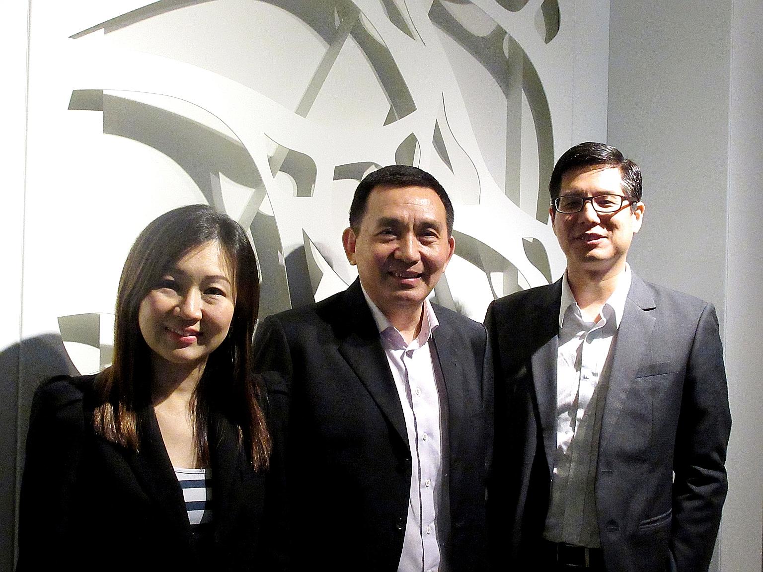 (From left) Koufu CFO Ms Chua; Mr Koh, the Singapore Business Federation's assistant executive director of the SME committee secretariat and capacity-building division; and Reebonz CFO Mr Cheah at the release of the American Express survey results ye