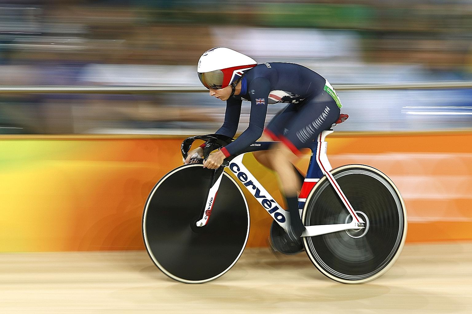 Britain's Laura Trott competing at the Rio 2016 Olympics. The four-time Olympic gold medallist took part in a range of sports, including trampolining and swimming, before specialising in cycling at 14.