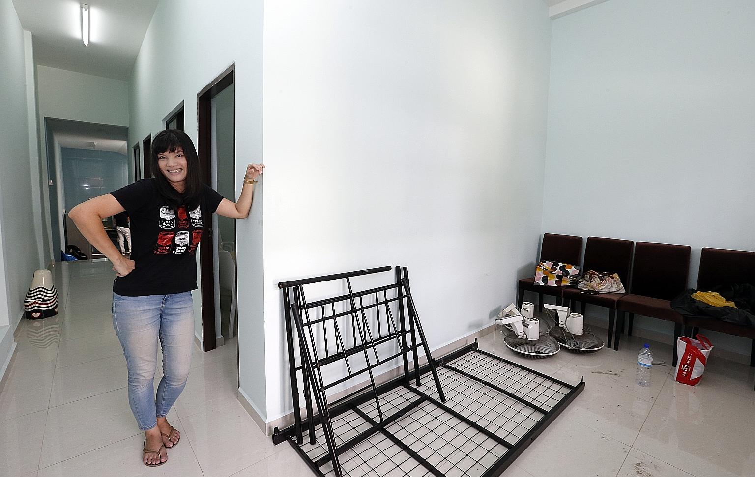 Ms Chua at the new shelter, which is a shophouse in the eastern part of Singapore. Five residents will move in at the end of the month.