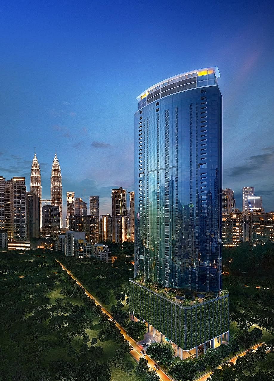 An artist's impression of Eaton Residences. Scheduled for completion in 2020, the condo's units will have views of either the Petronas Twin Towers or the Royal Selangor Golf Course.