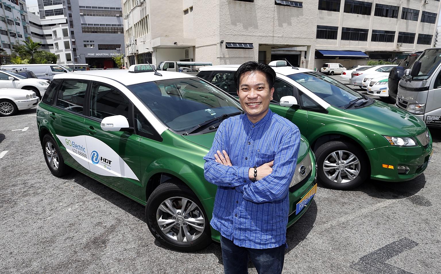Mr Ng said commuters can expect a quieter ride in HDT Singapore's electric taxis. The first 10 e-cabs are expected to start plying the roads next month, and the fleet will rise to 100 next year.