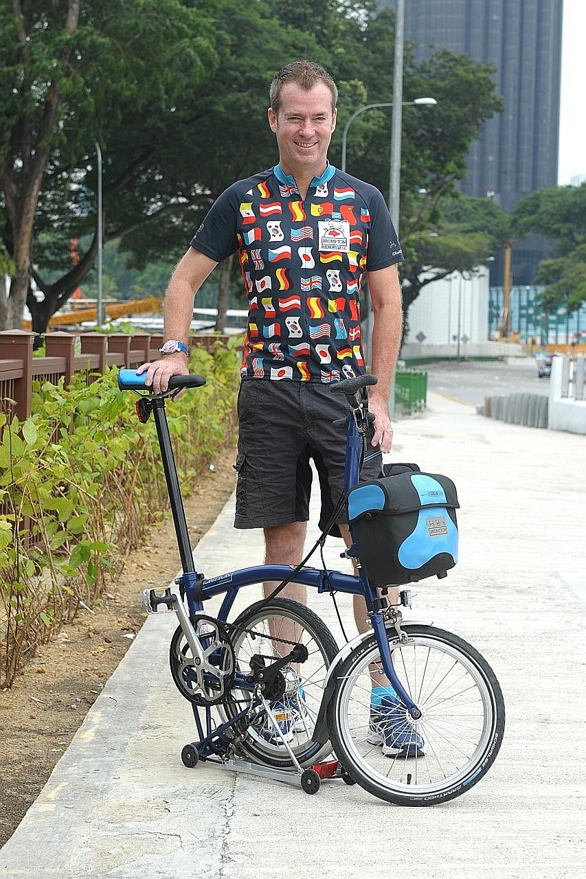 Mr Moore and his Brompton have covered about 11,000km on his quest, which he started in August 2014 as a way to both explore the island and celebrate SG50.