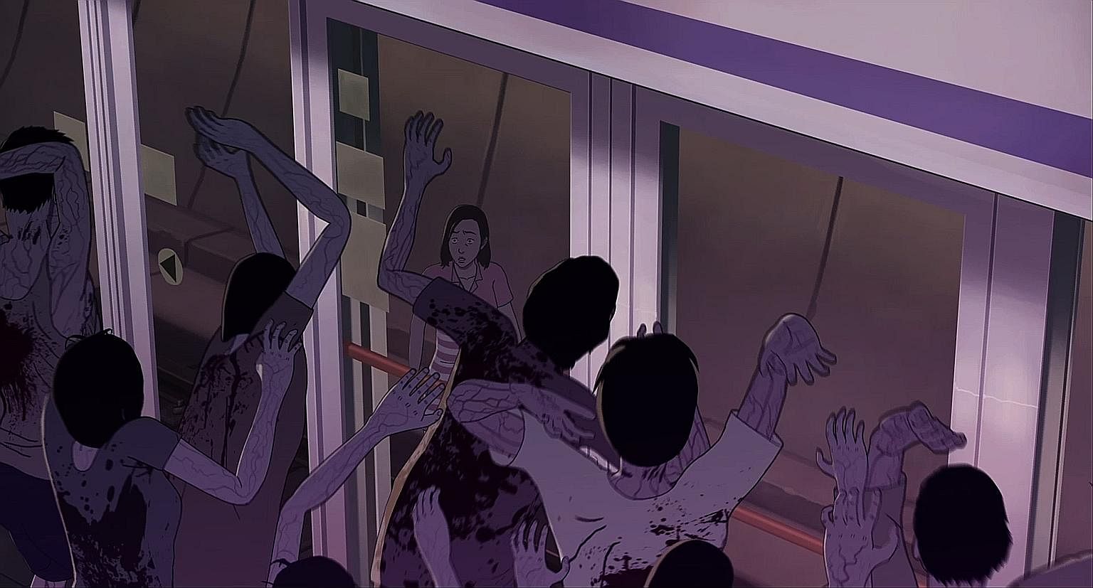 Teenager Hye Sun runs from zombies in Seoul Station (above); Melanie (Sennia Nanua, left) is infected by a spore in The Girl With All The Gifts; and Daniel Radcliffe (far left) is an FBI agent acting as bait to draw out terrorists in Imperium.