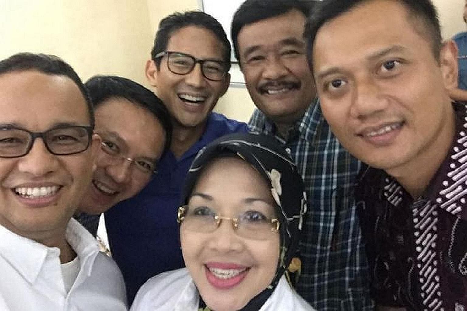 The 2017 Jakarta gubernatorial candidates: (from left) Dr Anies Baswedan, Mr Basuki Tjahaja Purnama, Mr Sandiaga Uno, Dr Sylviana Murni, Mr Djarot Saiful Hidayat and Mr Agus Harimurti Yudhoyono.