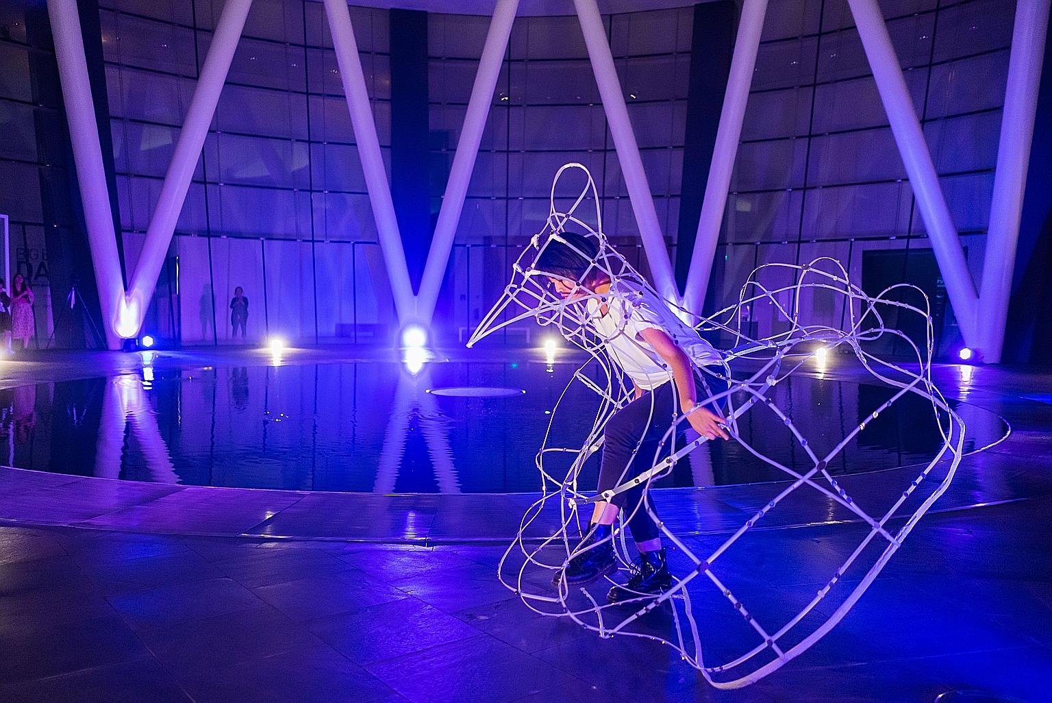 The high point of the production was a dancer performing in a crinoline structure.