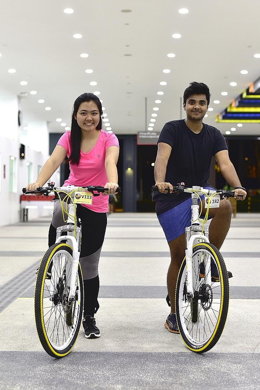 Elizabeth Tang and Swraj Shah will take part in this weekend's The Straits Times Ride at OCBC Cycle. They are among the graduates from Project Training Wheels, a seven-week programme.