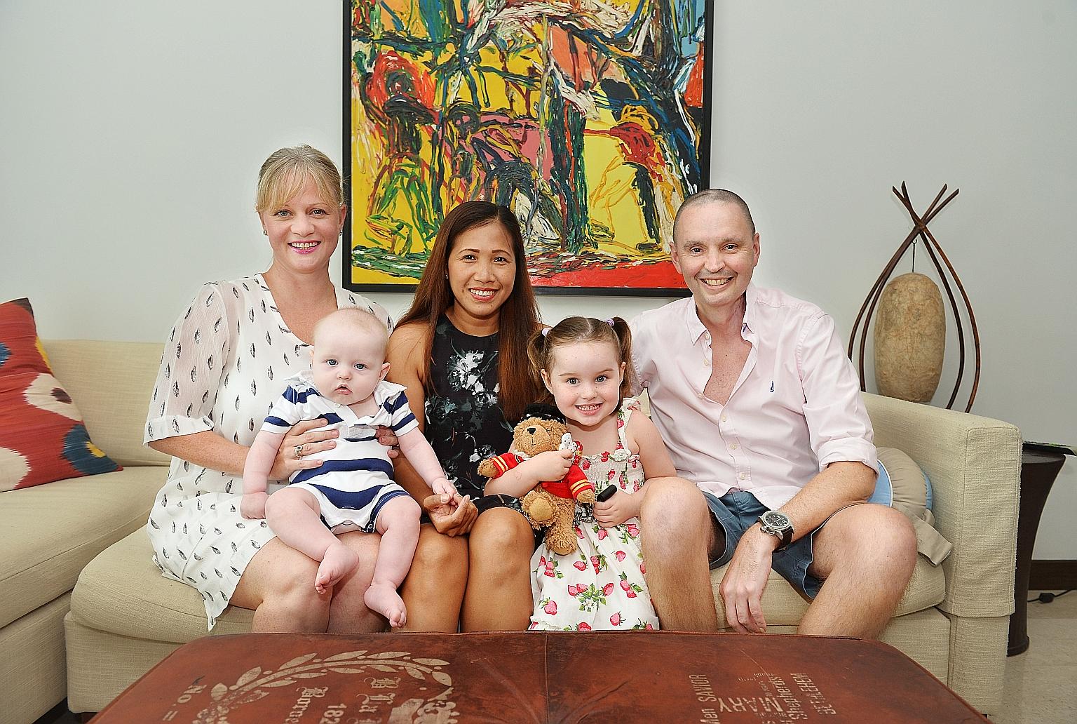 Ms Melchor (centre) with her employer Mr Cull, his wife Amy and their children Annabel and Daniel. Ms Melchor was named Helper of the Year.