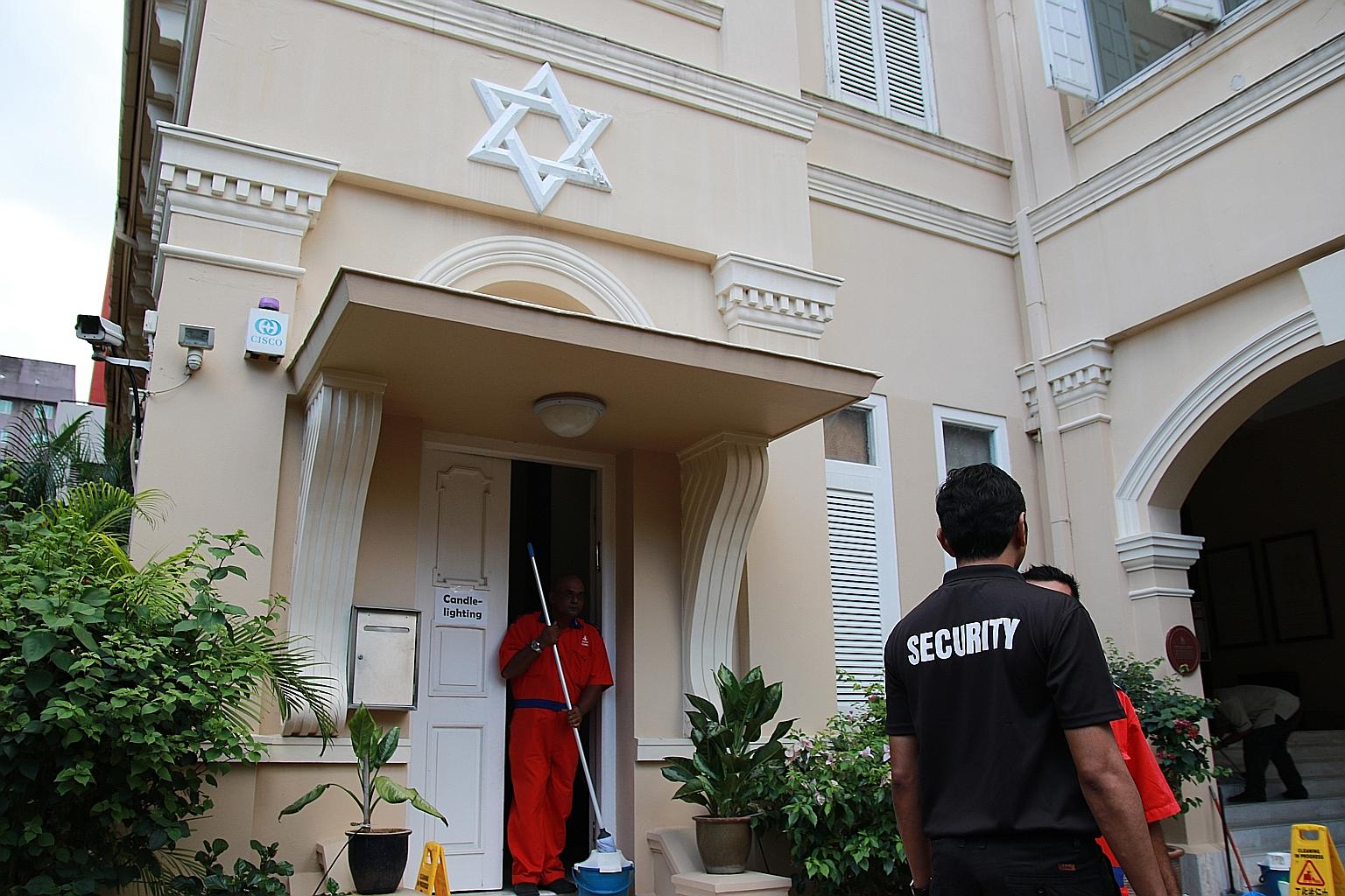 The Maghain Aboth Synagogue in Waterloo Street, one of two synagogues here.