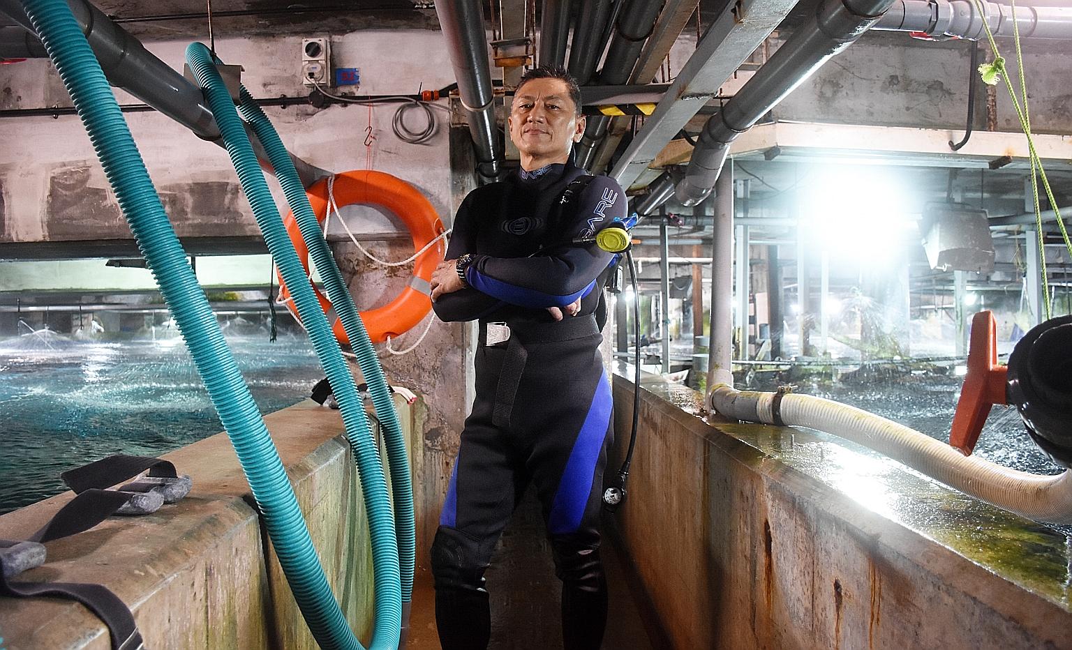 Mr Chan was one of 10 employees who stayed on to care for the animals at Underwater World Singapore while they were found new homes. Haw Par Corp, which operated UWS, says he was a veteran diver, aquarist and animal caregiver who had been caring for