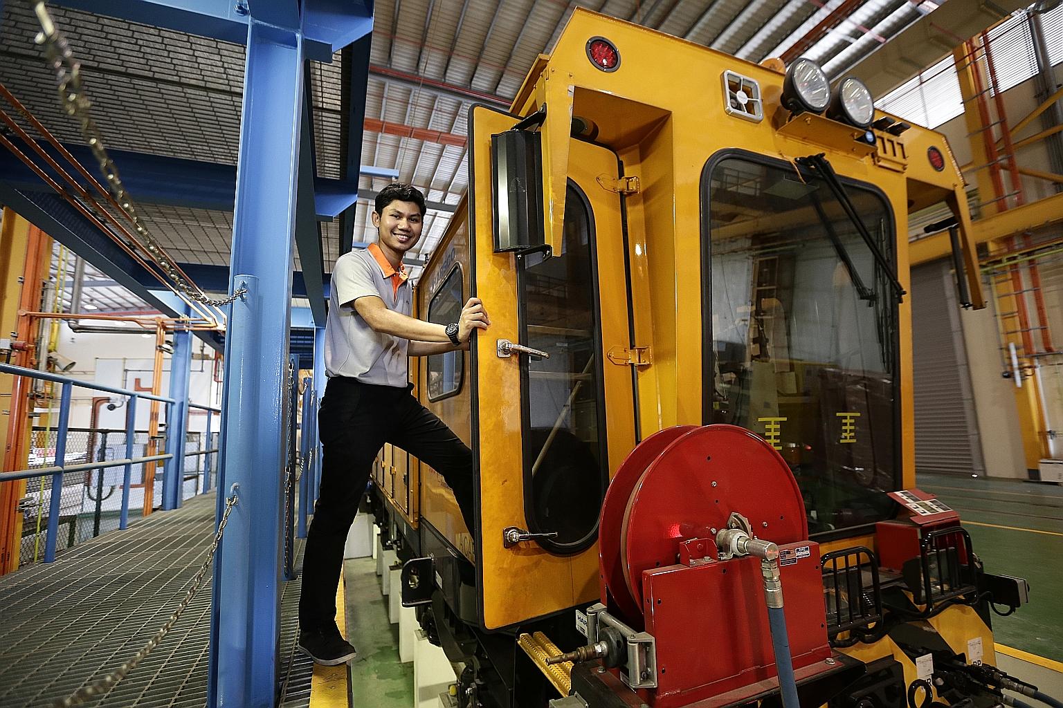 SBS Transit rail engineer Muhammad Nazreen Osman, who works on the Downtown MRT line, says criticism does not dishearten him. "It encourages us to work even harder."