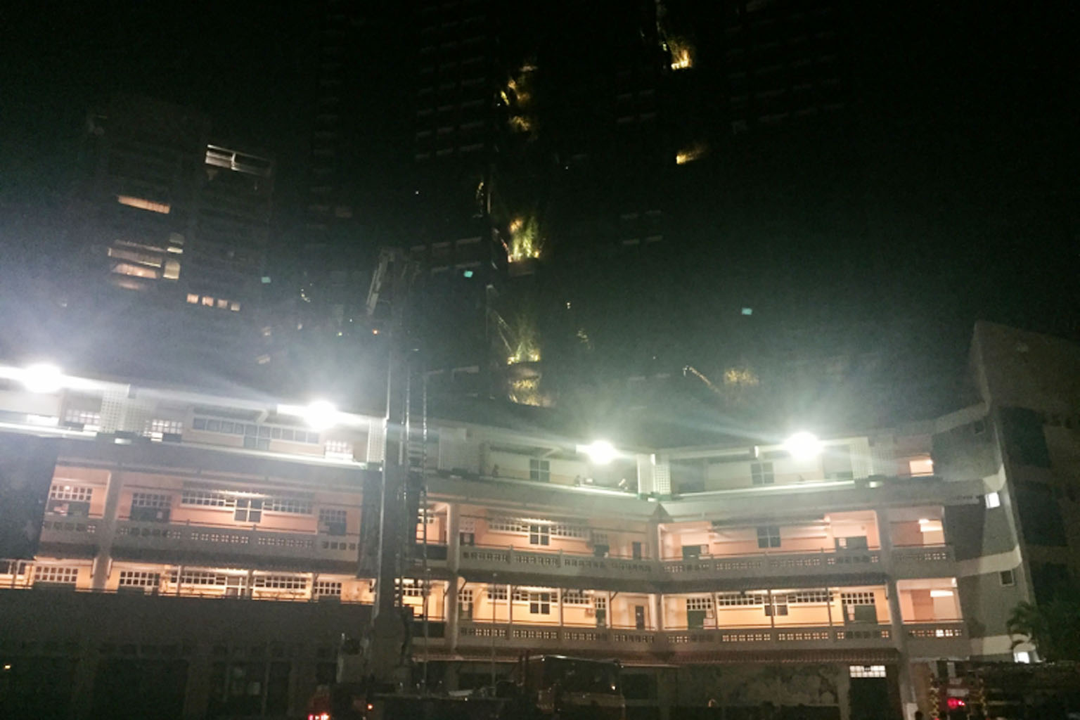 A fire broke out in a science lab in Raffles Girls' School yesterday evening.