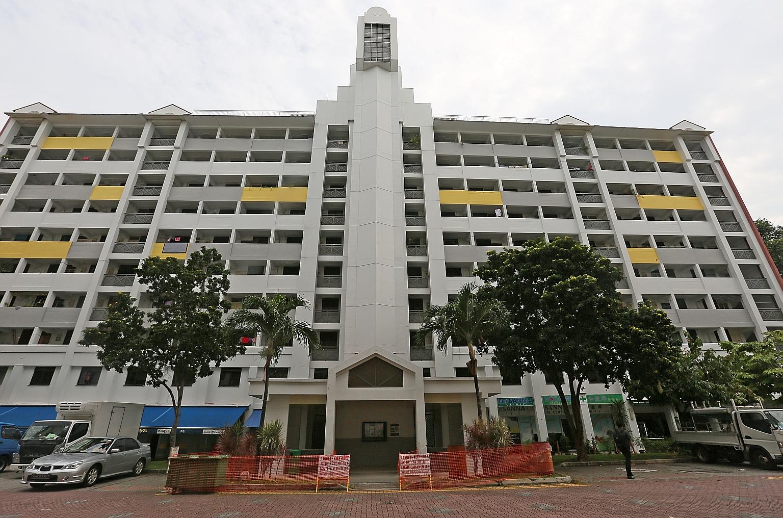 One of the cases was at Block 51, Circuit Road, where a piece of cladding board was dislodged and crashed to the ground on Wednesday.