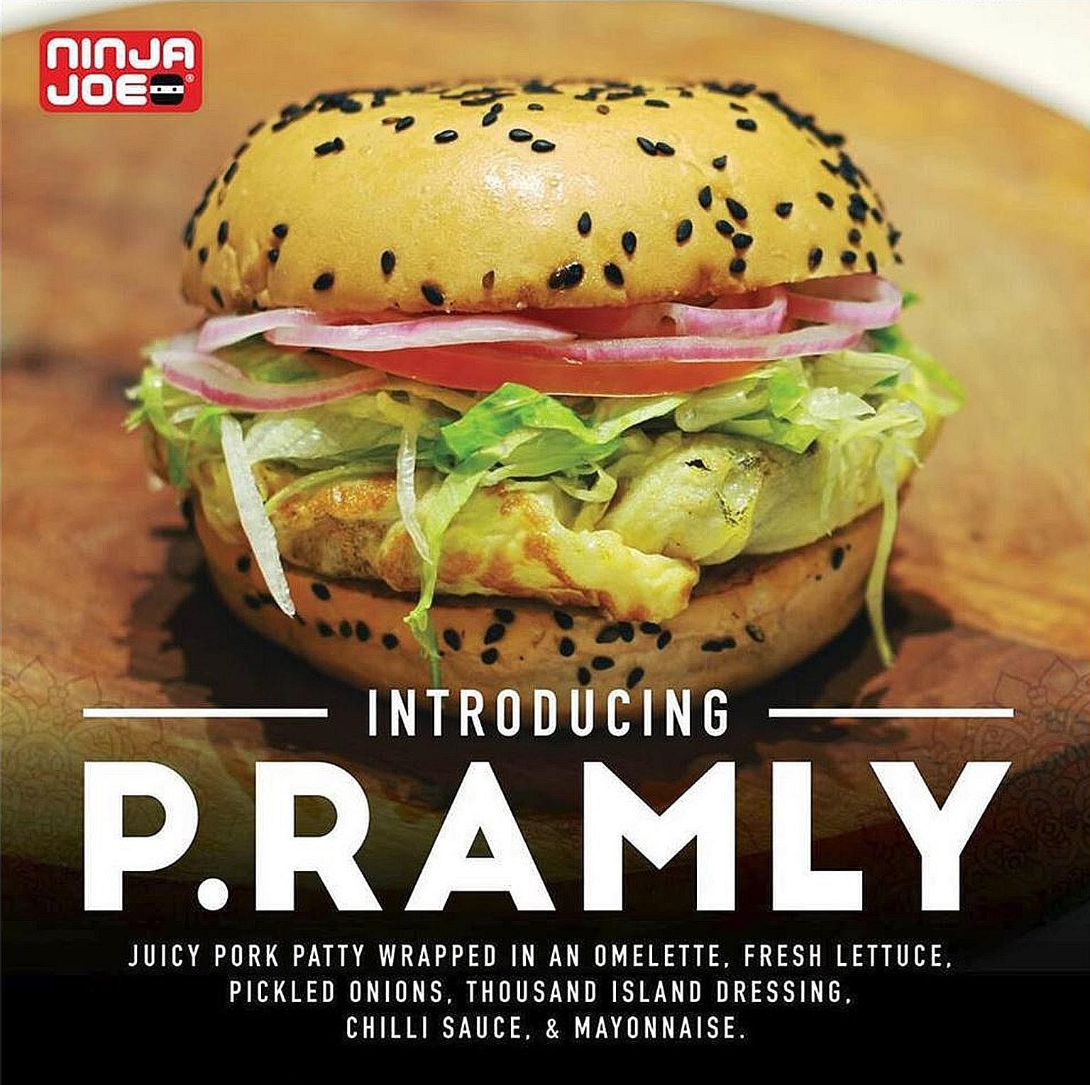 Ninja Joe said on its Facebook page that it has removed posters of the burger from its outlets and has ceased the use of the P. Ramly name with immediate effect.