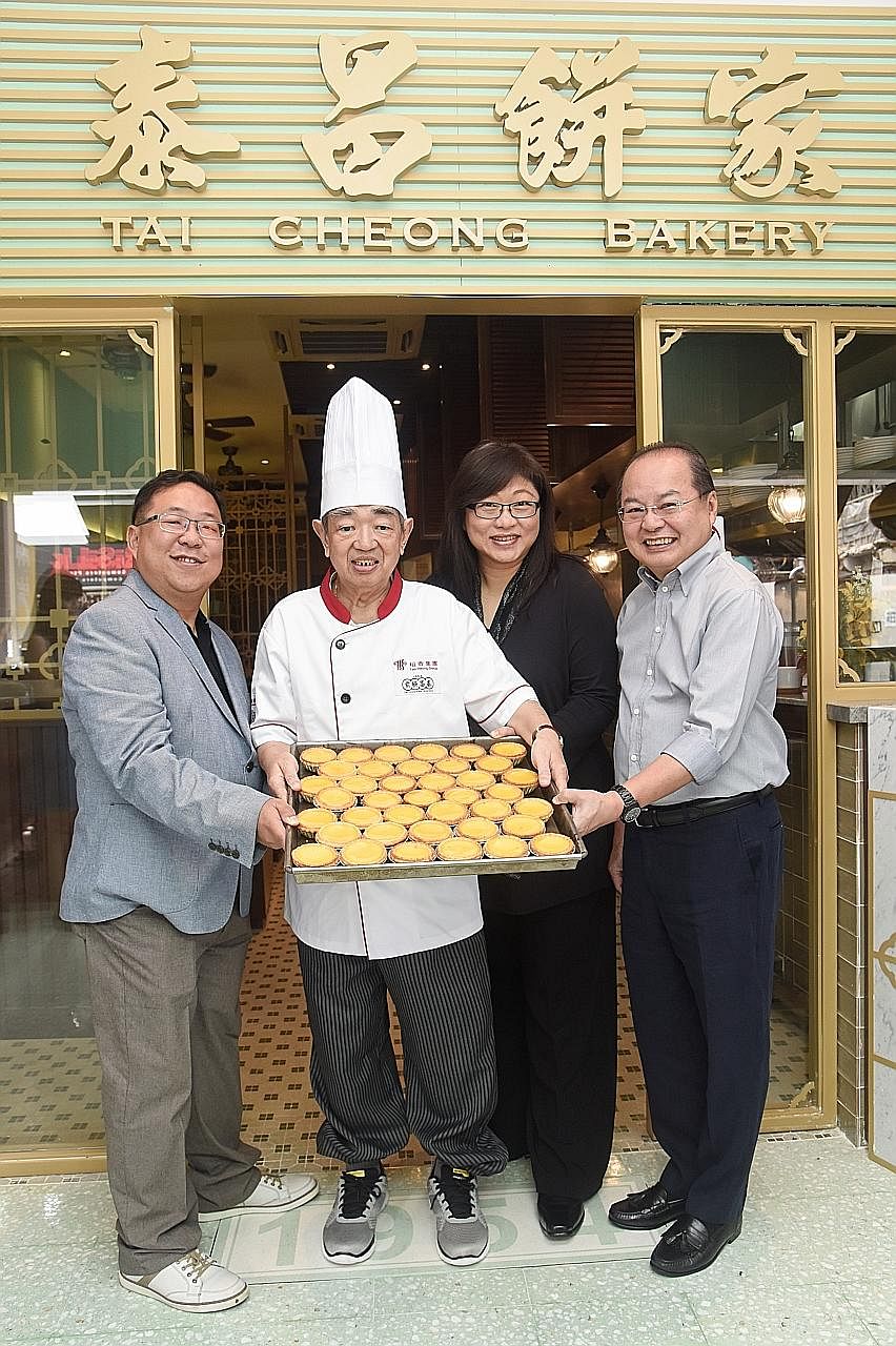(From far left) Tao Heung CEO Eric Leung, Tai Cheong master chef Au Yeung Tin-Yun, Tao Heung business management director Joe Ng and Food People director Han Jin Juan at the new restaurant in Holland Village, which serves dishes such as macaroni soup