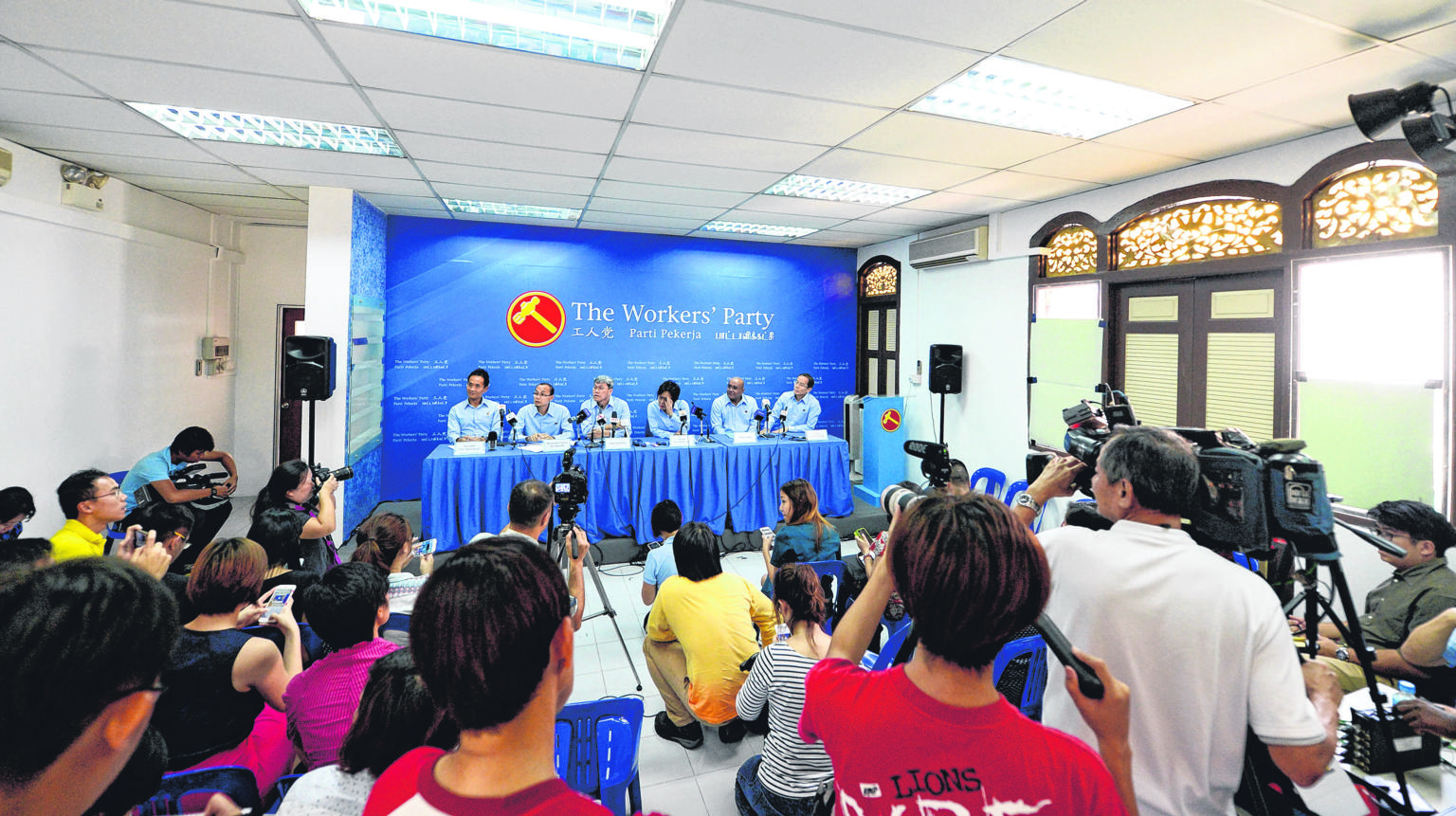 The Workers' Party held a final meeting at its Syed Alwi headquarters on Thursday night. The shophouse has been its base of operations for the last three general elections and two by-elections in 2012 and 2013.