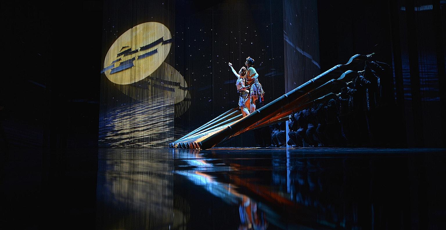 Legend Of The Moon tells the story of one of China's minority races, the Dong people. It is directed by the choreographer for the Beijing Games' opening ceremony and will feature 3D effects. Net proceeds from the opening show on Jan 6 will go to the 