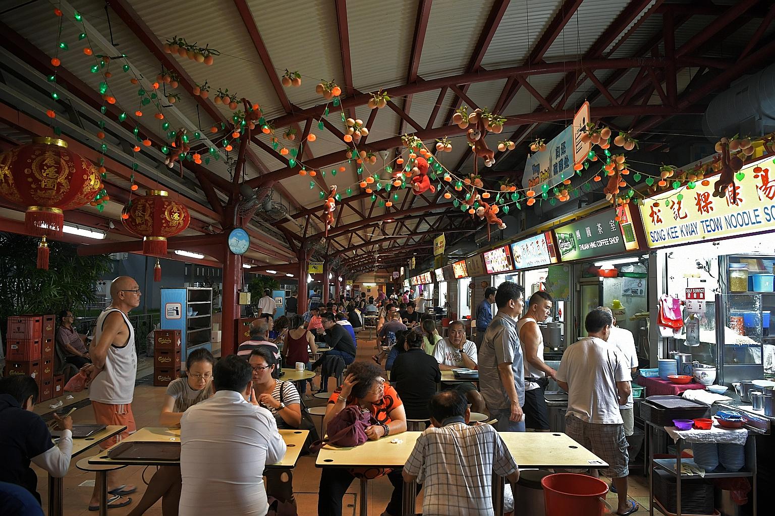 NTUC Foodfare will take over management of five existing centres - in Toa Payoh Lorong 5 (above), Old Airport Road, Chong Pang and two in Whampoa Drive on July 1. It will also manage two new ones in Kampung Admiralty and Pasir Ris Central when they a