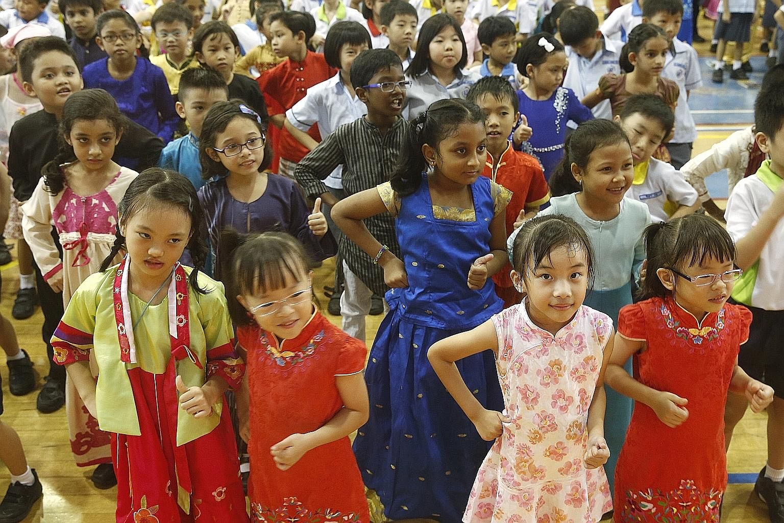 Anchor Green Primary School pupils dressed in their ethnic costumes to mark Racial Harmony Day in 2015. If the ideal of a multi-ethnic Singapore citizenry is to remain a cornerstone of the national ideology, Singapore needs to promote it as an integr
