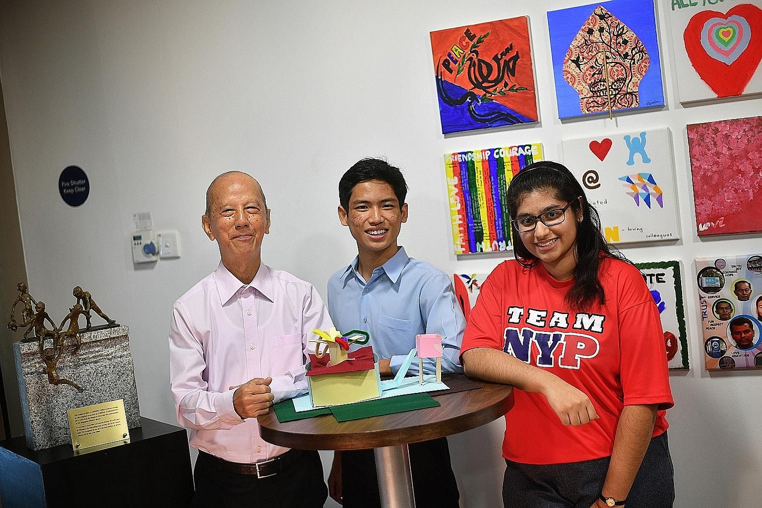 From left: Retiree Low Foo Yong, 79; Mr Nur Hazeem Abdul Nasser, 18, founder of a non-profit youth organisation ALittleChange; and, Ms Nattasha Nina Alvinur, 18, a Nanyang Polytechnic student were among the public participants who shared their views 