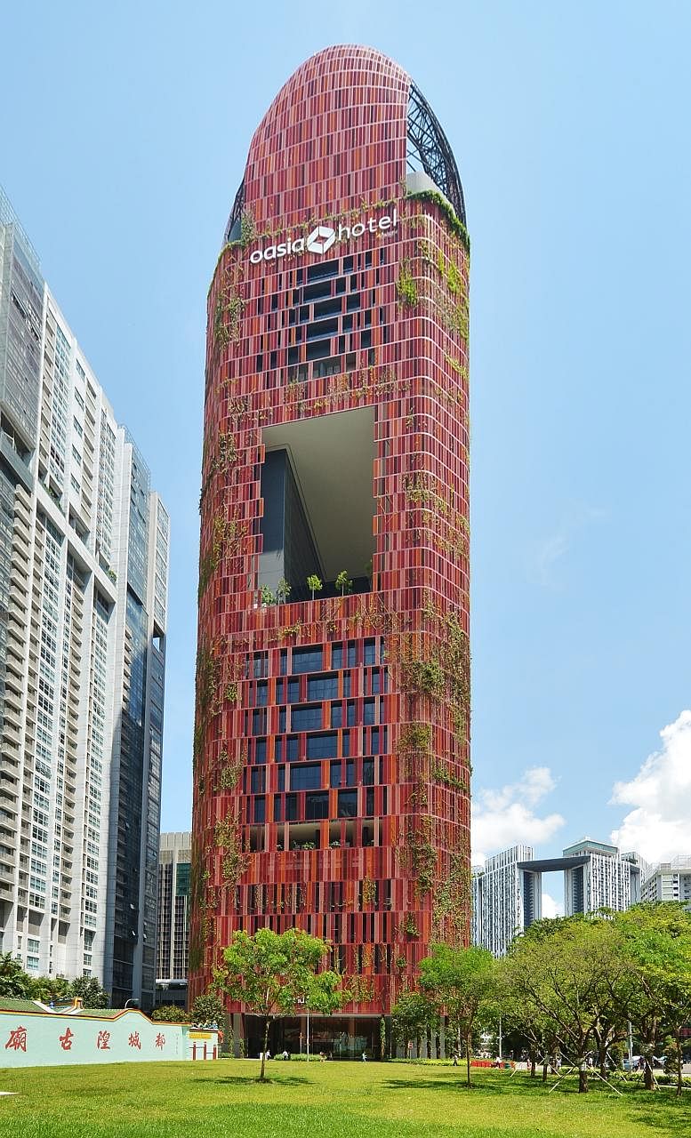 Oasia Hotel Downtown was designed by Spanish designer Patricia Urquiola with local firm WOHA. The new law will allow foreign architects from participating jurisdictions to practise here.