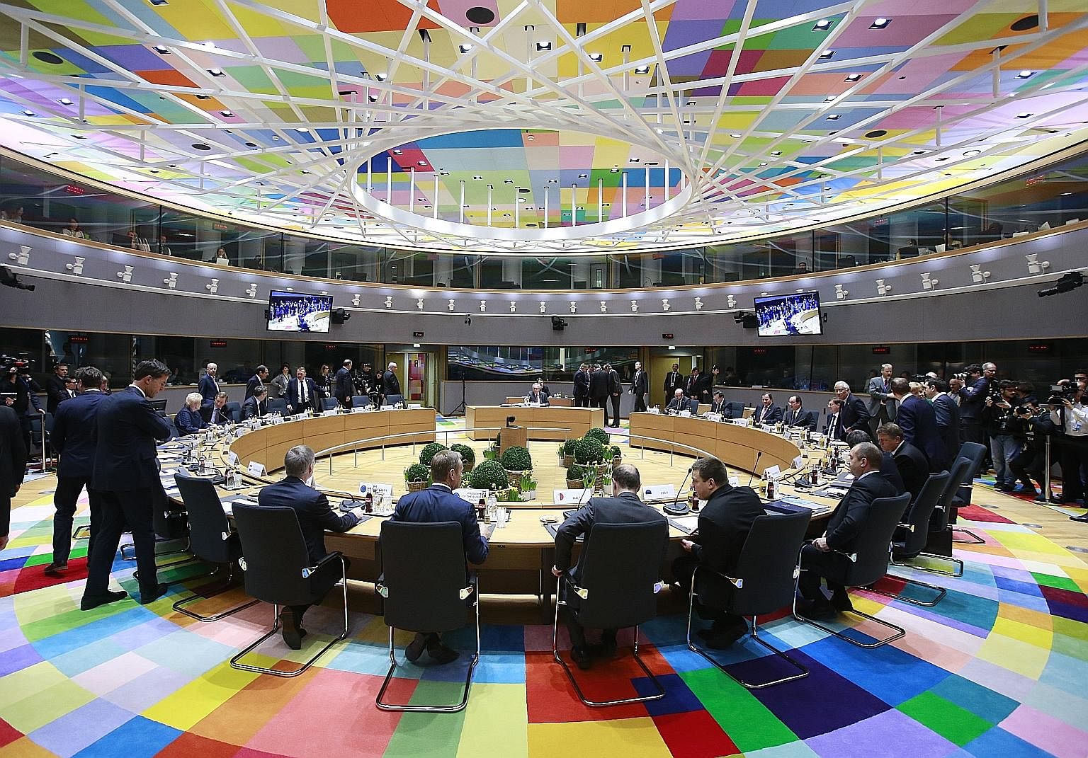 The European Union leaders' summit in Brussels on Friday. Inevitably, the EU would become a more German sort of organisation where a discussion precedes any decision but there is no coddling of those who don't go along with the majority, says the wr