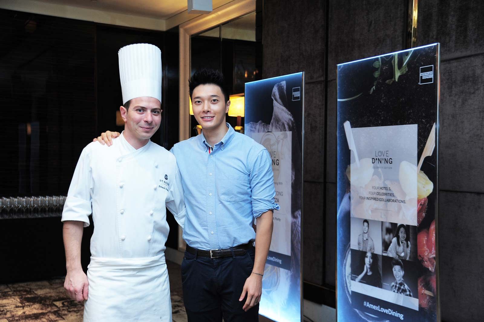 Chef Armando of LaBrezza and MasterChef Asia contestant Lennard Yeong. PHOTO: AMERICAN EXPRESS