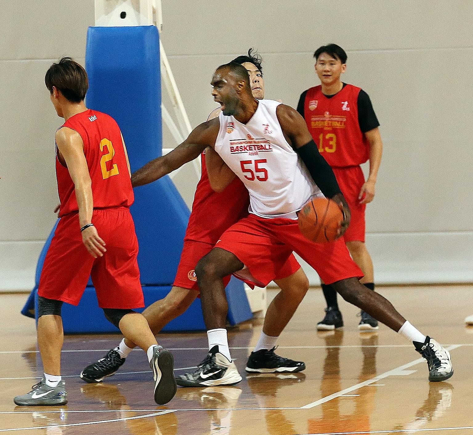 The Singapore Slingers training ahead of their best-of-three ABL semi-finals play-offs against Alab Pilipinas. They are aiming to make a second straight Finals appearance in the hope of winning their first ABL title.