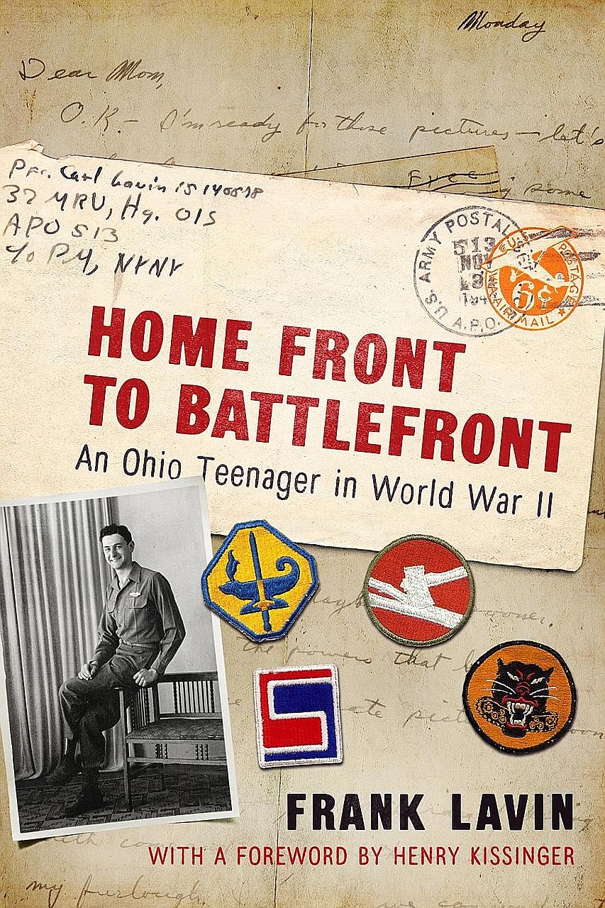 Former US ambassador to Singapore Frank Lavin cobbled together material from more than 200 letters his father wrote home to his family, as well as research from official military records and historical archives, to pen Home Front To Battlefront (abov