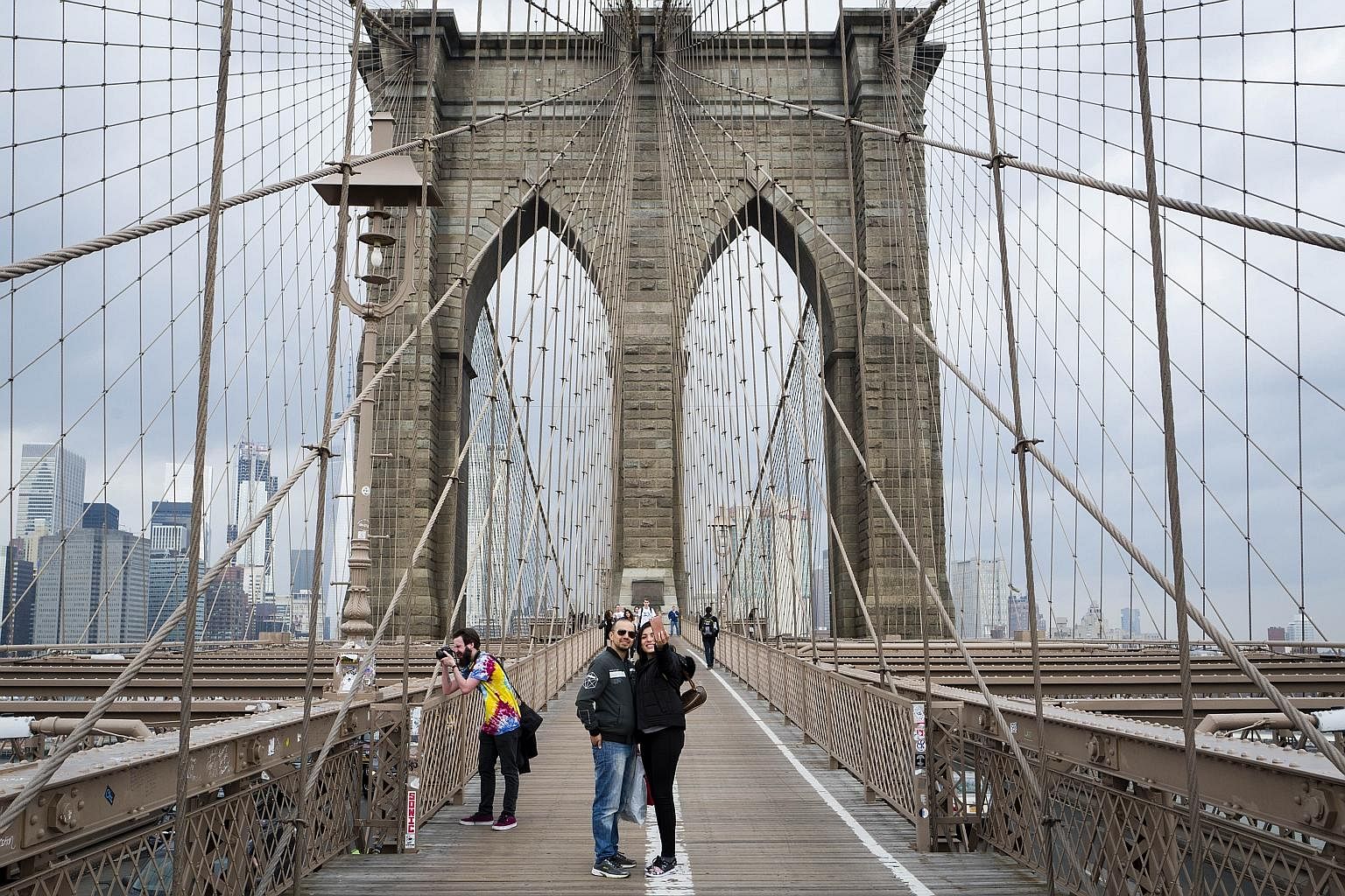Thousands traipse across New York City's iconic Brooklyn Bridge every day, but the 146-year-old bridge is "structurally deficient", says the American Road and Transportation Builders Association.