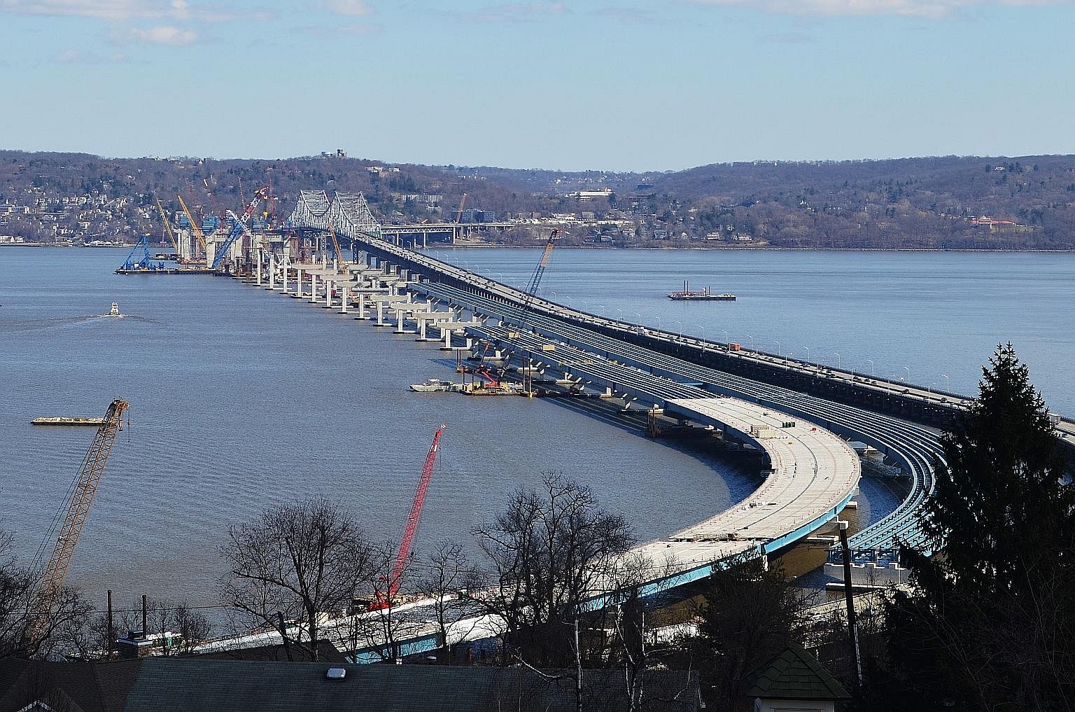 The New NY Bridge, to be completed next year, will replace the Tappan Zee Bridge over the Hudson River, built in 1955.