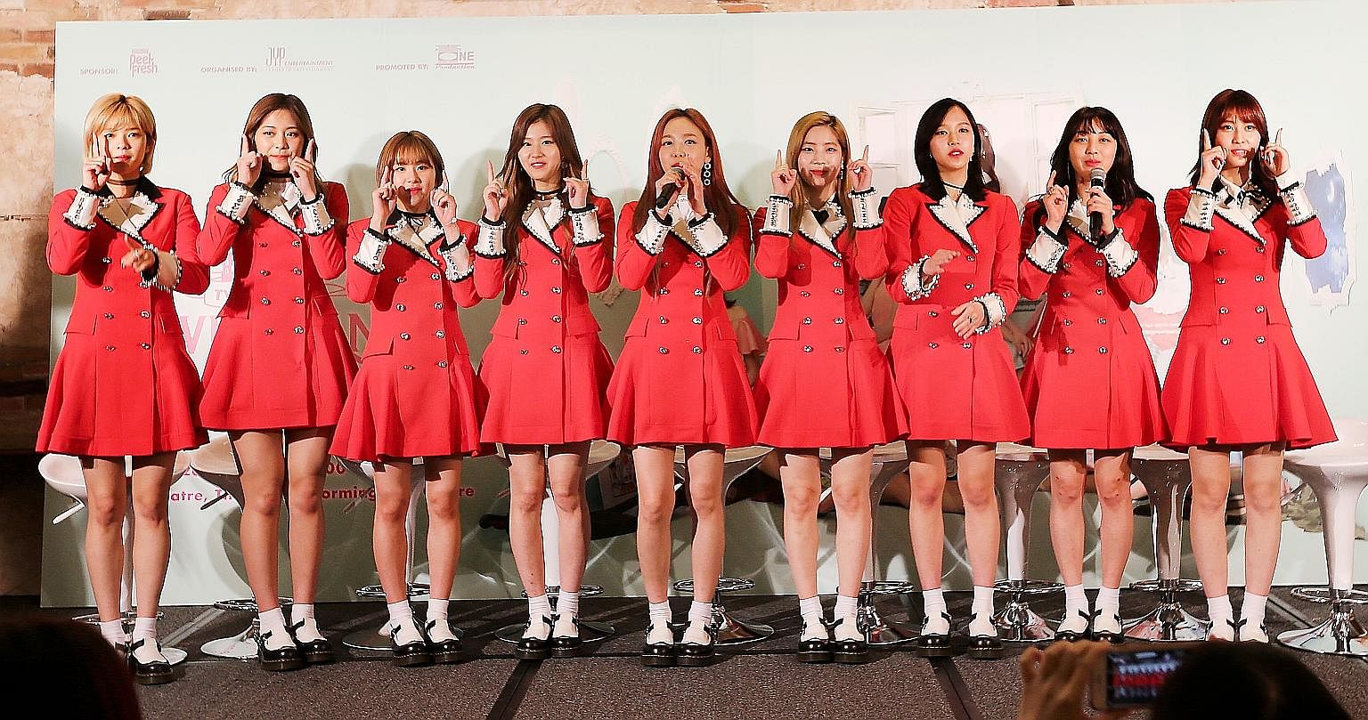 Touted to be the next big thing in K-pop are Twice's (from left) Jeongyeon, Tzuyu, Chaeyoung, Sana, Nayeon, Dahyun, Mina, Jihyo and Momo.