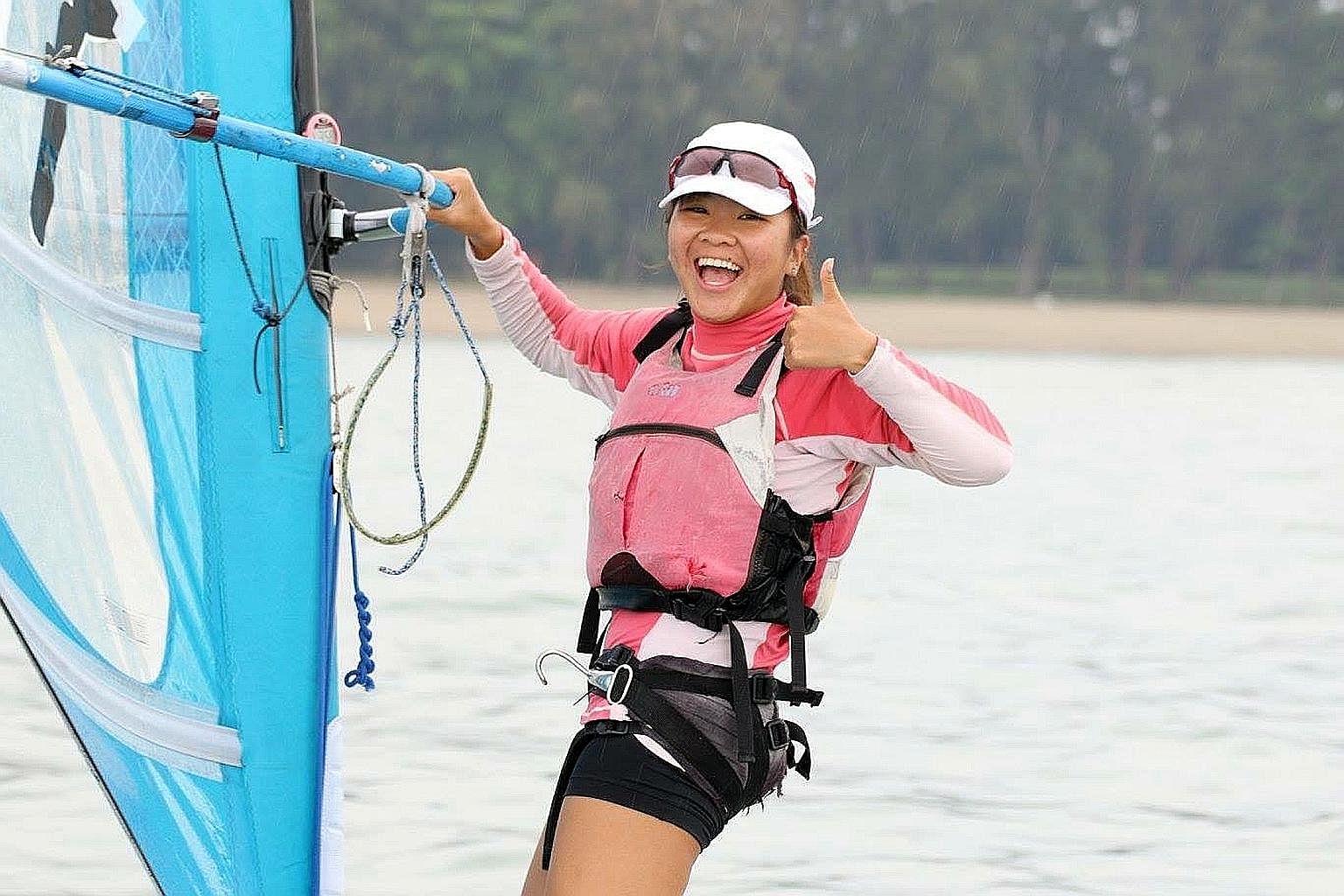 Ms Ynez Lim, who won ITE's Lee Kuan Yew CCA Award this year, is a national windsurfer. She credits the "strong support system at ITE" for helping her balance sports and studies.