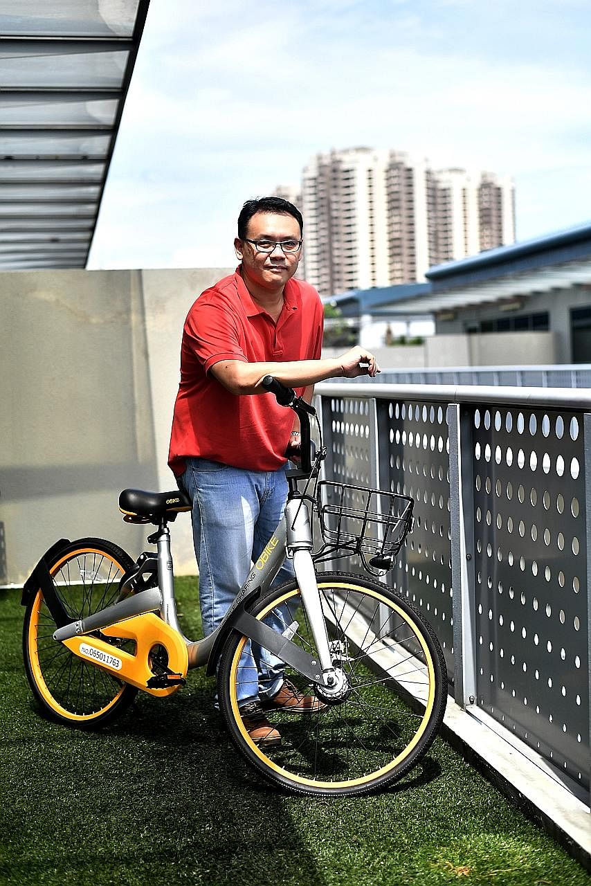 oBike general manager Elgin Ee is optimistic that as bike-sharing makes bicycles more accessible, more people will see cycling as a mode of transportation rather than as a leisure activity.