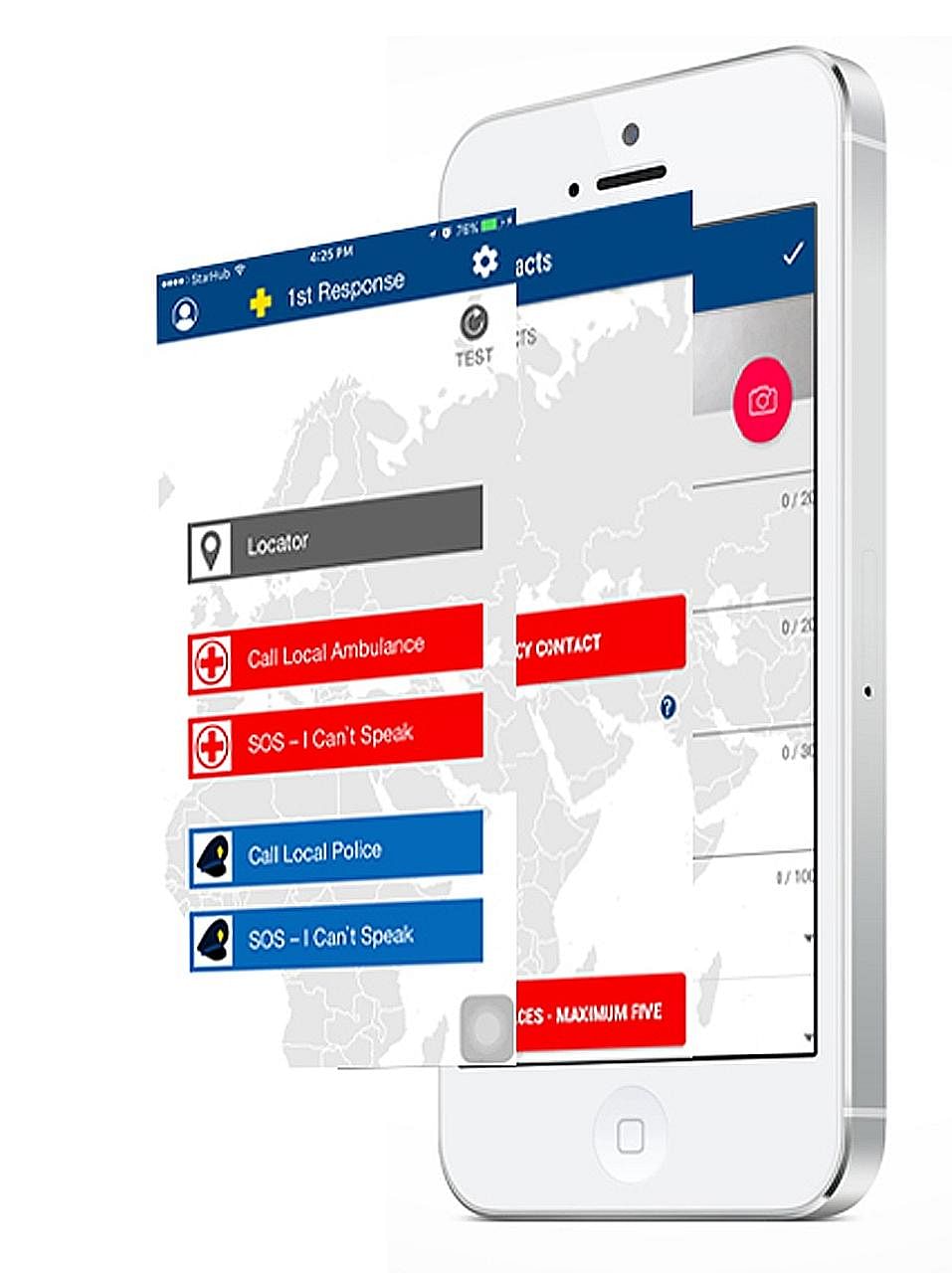 The 1st Response app helps people quickly contact emergency services wherever they are in the world.
