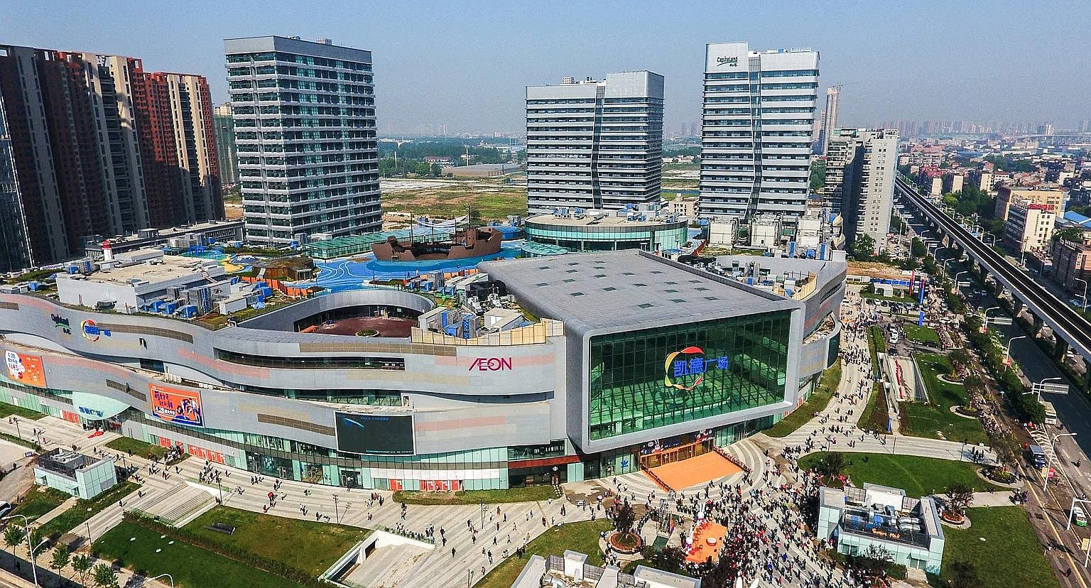 CapitaMall Westgate in Wuhan, China. The complex is one of four integrated developments opened in April by CapitaLand. The property developer has the largest portfolio of integrated developments of any foreign developer in China, it said in a Singapo