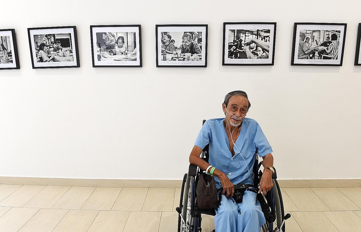 Mr Alan Lee, 69, suffers from end-stage chronic obstructive pulmonary disease, a progressive respiratory disease that causes breathing difficulties. He is spending his last days at the Assisi Hospice. His exhibition of 19 portraits of his fellow pati